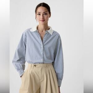 Gap × DÔEN Organic Cotton Eyelet Big Shirt XS NWT